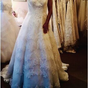 Wedding dress, all lace,worn once. Professionally cleaned and preserved.